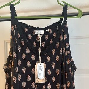 Fat Face Black Sleeveless Tunic/Swim Cover-up.